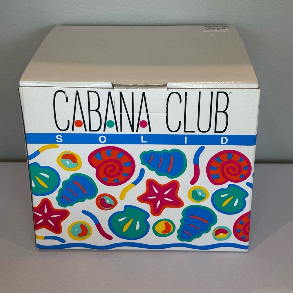 VINTAGE 90s CABANA CLUB Pink‎ Double Insulated Plastic Tumblers Set of 4 NIB